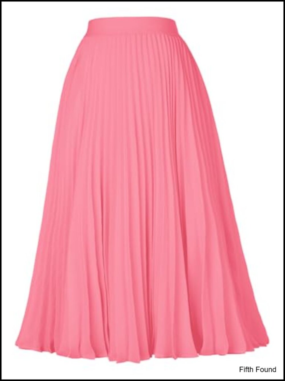 Pleated Midi Skirt A-Line Chiffon Wear to Work